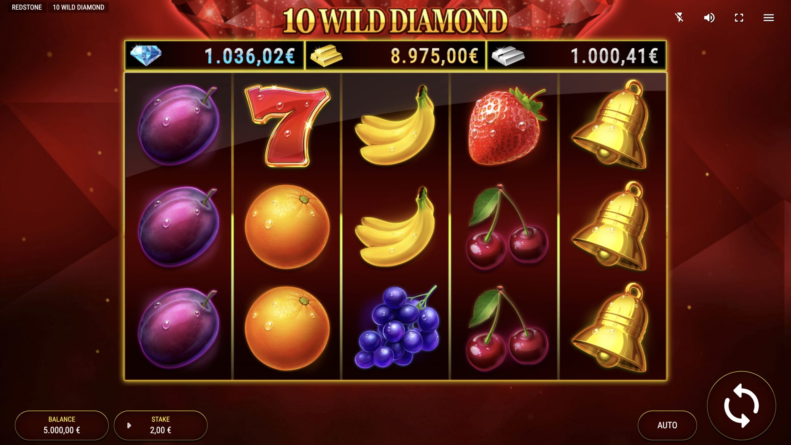 10 Wild Diamond is a 5x3, 10-payline video slot that incorporates an array of symbols and a range of features including expanding wilds.