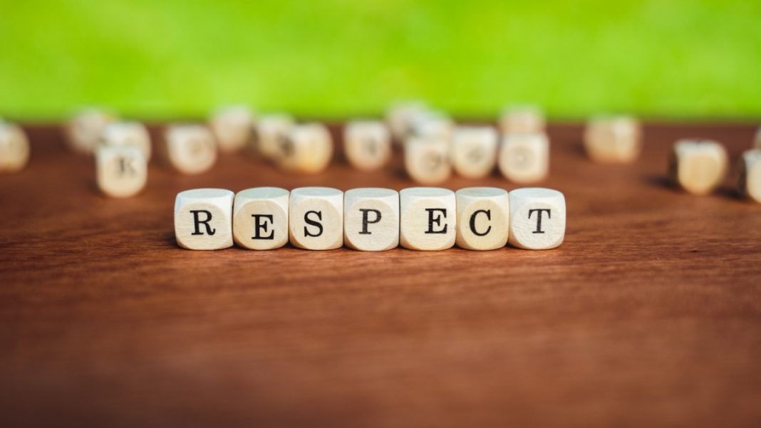 Dice that spell out the words respect