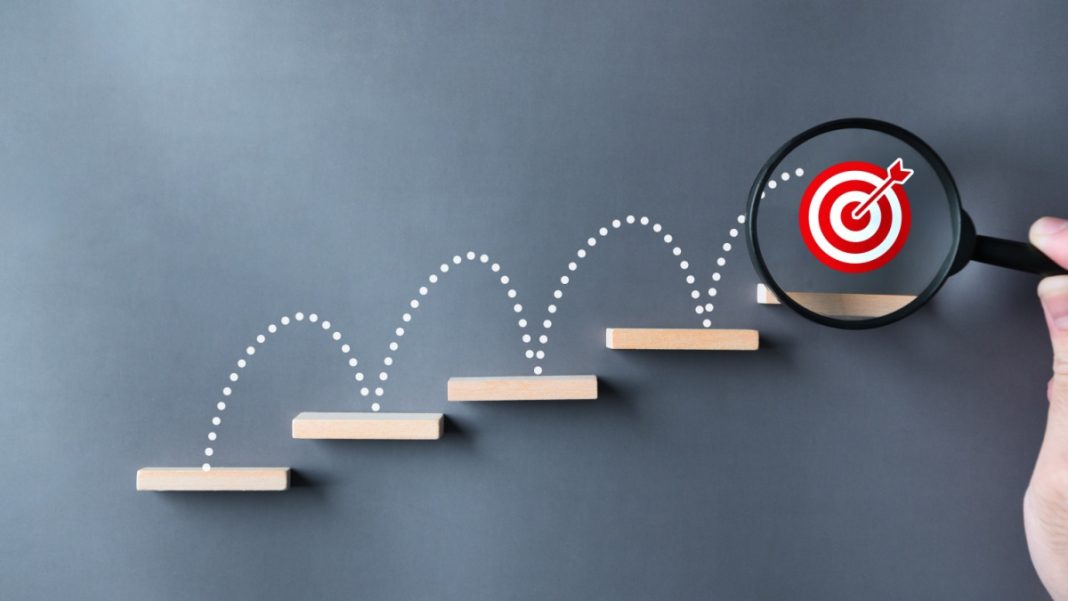 A target that has hopped up the top of five platforms, signifying significant growth
