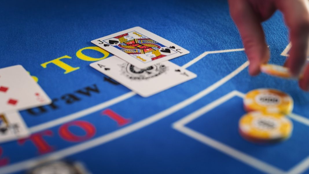 Close up of a baccarat table