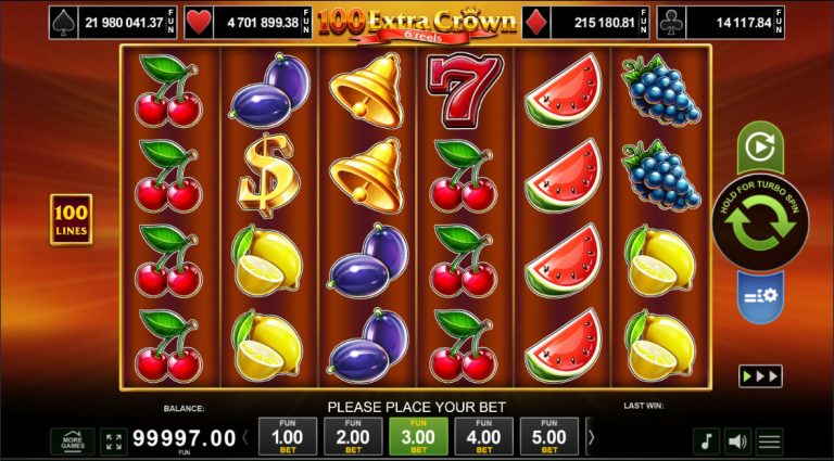 100 Extra Crowns 6 Reels – Amusnet