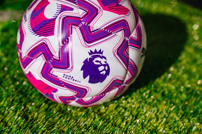 Premier League logo on a football