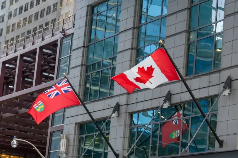 Ontario and Canada flags