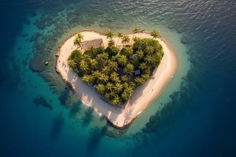 Island in the shape of a heart