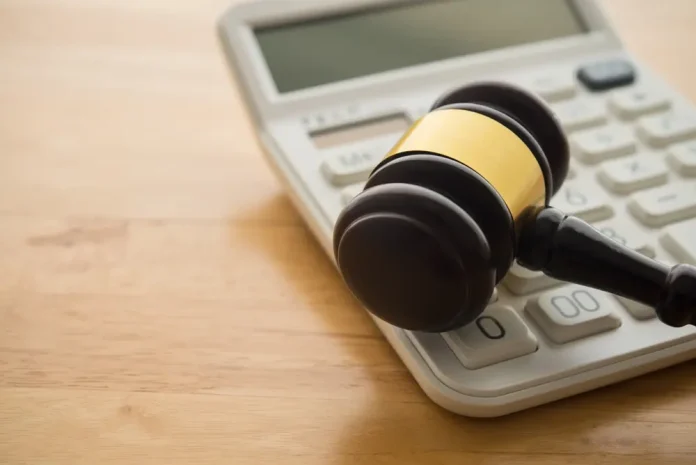 Gavel on calculator