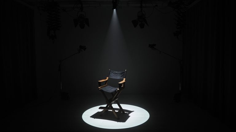 Chair under spotlight